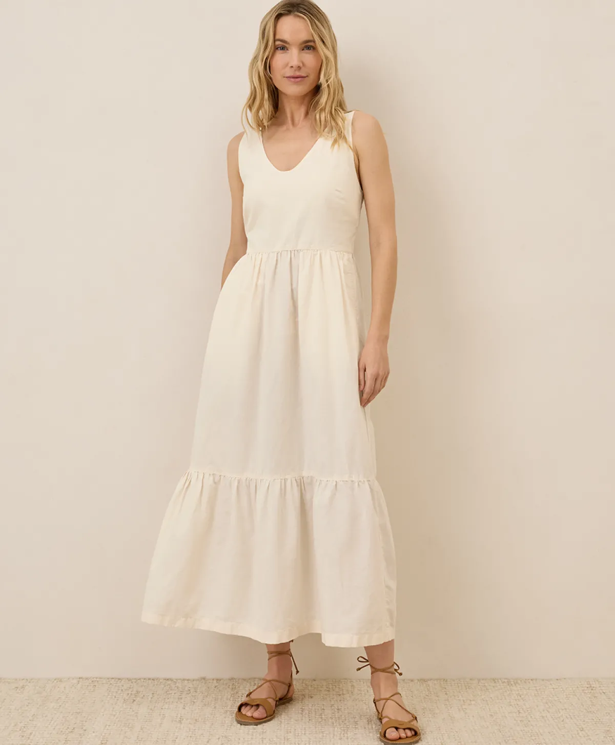 Women Pact Organic Canopy Linen Blend Easy Tank Dress