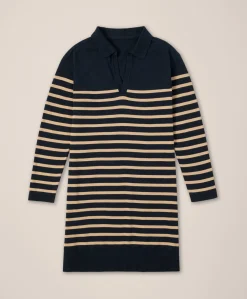 Women Pact Organic Classic Fine Knit Collared Sweater Dress