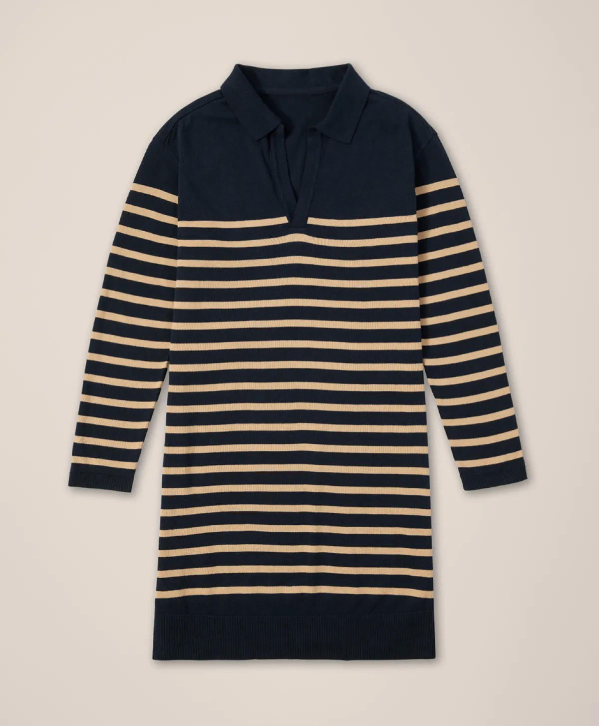 Women Pact Organic Classic Fine Knit Collared Sweater Dress