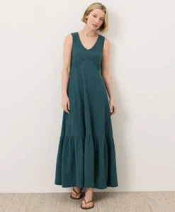 Women Pact Organic Coastal Double Gauze Beach To Brunch Maxi Dress