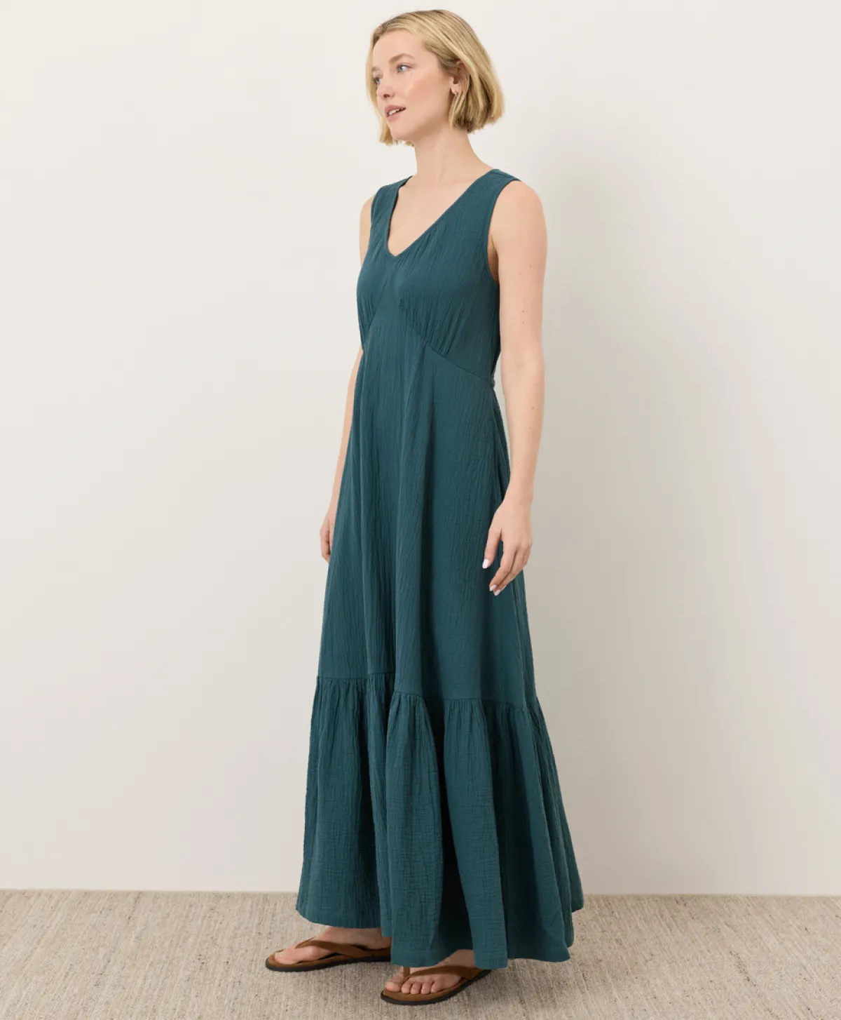Women Pact Organic Coastal Double Gauze Beach To Brunch Maxi Dress