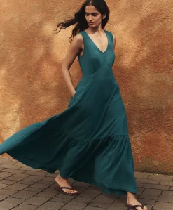 Women Pact Organic Coastal Double Gauze Beach To Brunch Maxi Dress