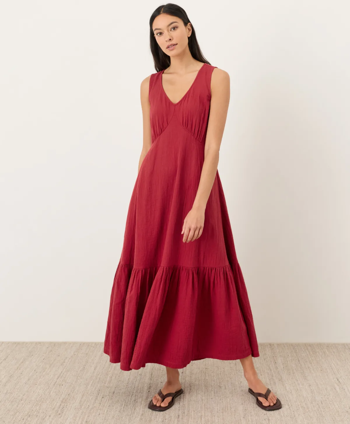 Women Pact Organic Coastal Double Gauze Beach To Brunch Maxi Dress