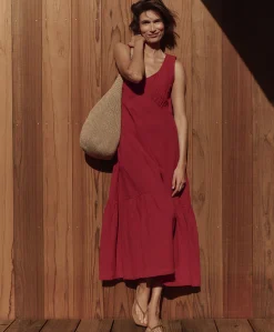 Women Pact Organic Coastal Double Gauze Beach To Brunch Maxi Dress