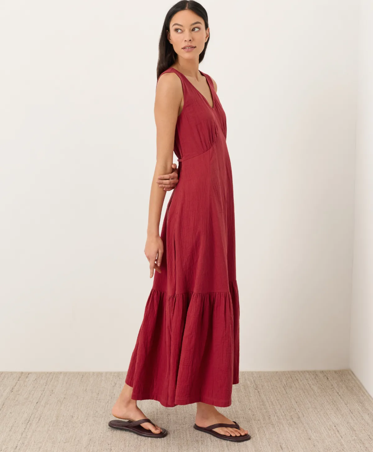 Women Pact Organic Coastal Double Gauze Beach To Brunch Maxi Dress