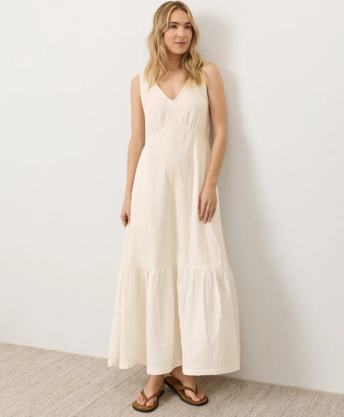 Women Pact Organic Coastal Double Gauze Beach To Brunch Maxi Dress