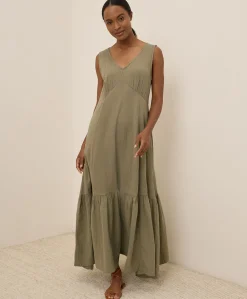 Women Pact Organic Coastal Double Gauze Beach To Brunch Maxi Dress