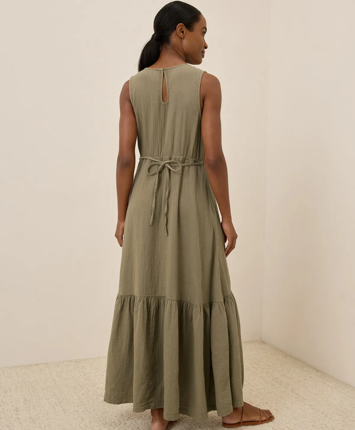 Women Pact Organic Coastal Double Gauze Beach To Brunch Maxi Dress