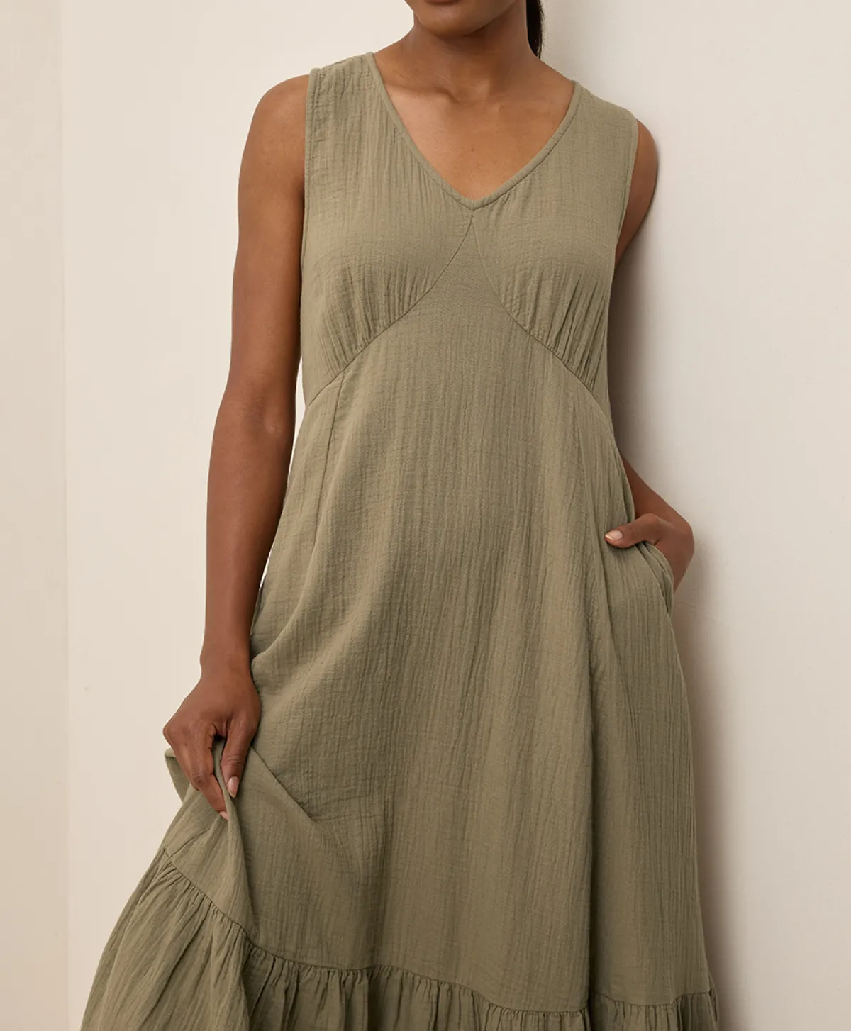 Women Pact Organic Coastal Double Gauze Beach To Brunch Maxi Dress
