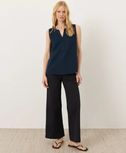 Women Pact Organic Coastal Double Gauze Henley Tank