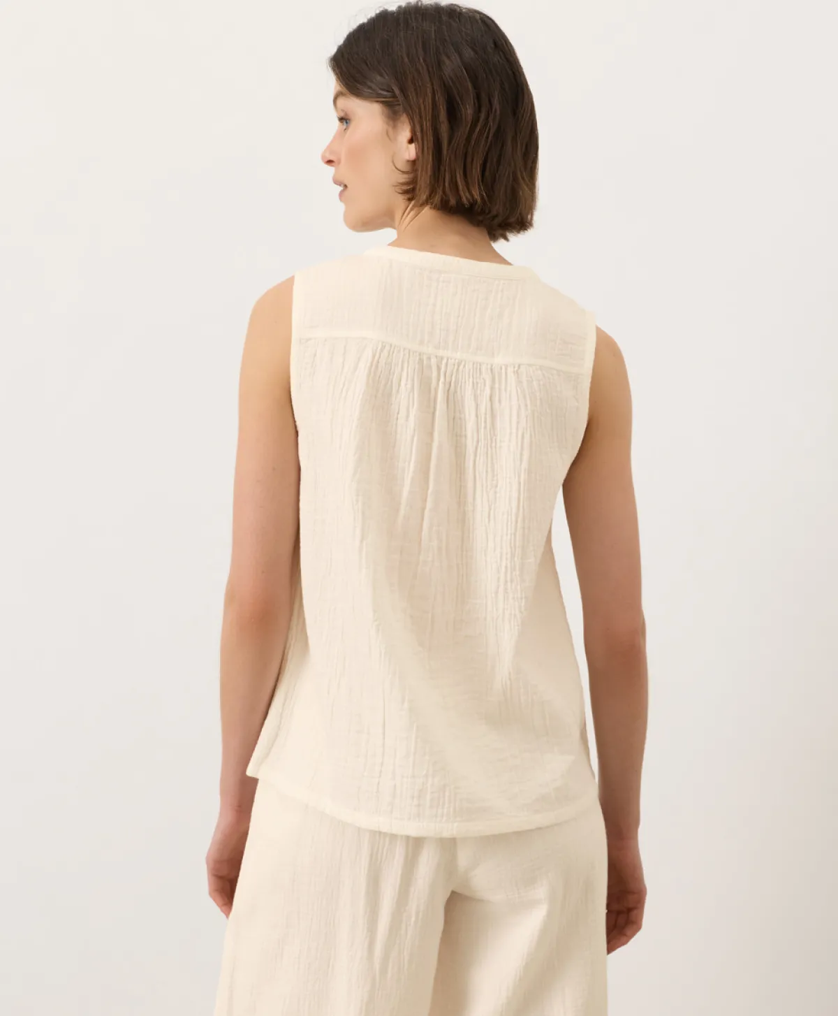 Women Pact Organic Coastal Double Gauze Henley Tank