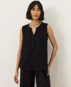 Women Pact Organic Coastal Double Gauze Henley Tank