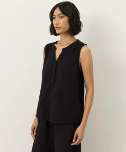 Women Pact Organic Coastal Double Gauze Henley Tank