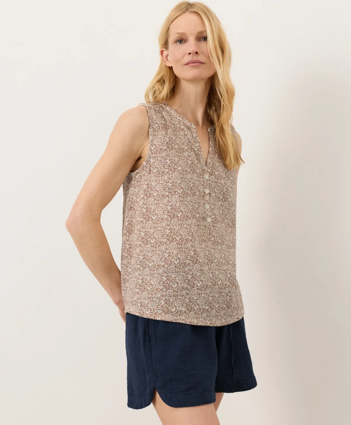 Women Pact Organic Coastal Double Gauze Henley Tank