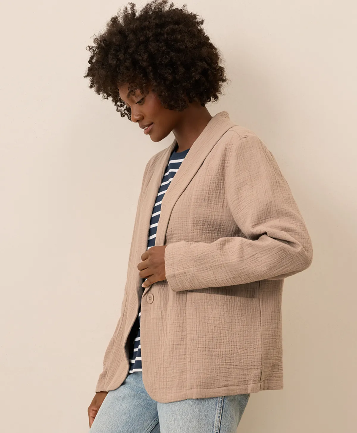 Women Pact Organic Coastal Double Gauze Lined Easy Jacket