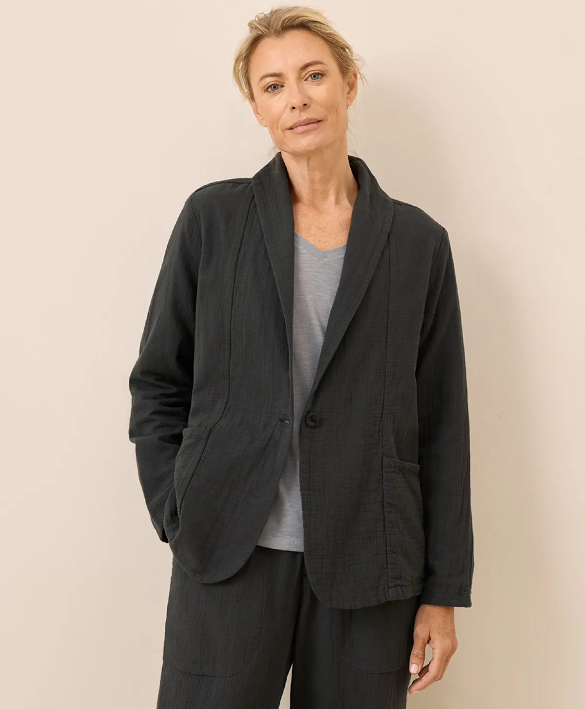 Women Pact Organic Coastal Double Gauze Lined Easy Jacket