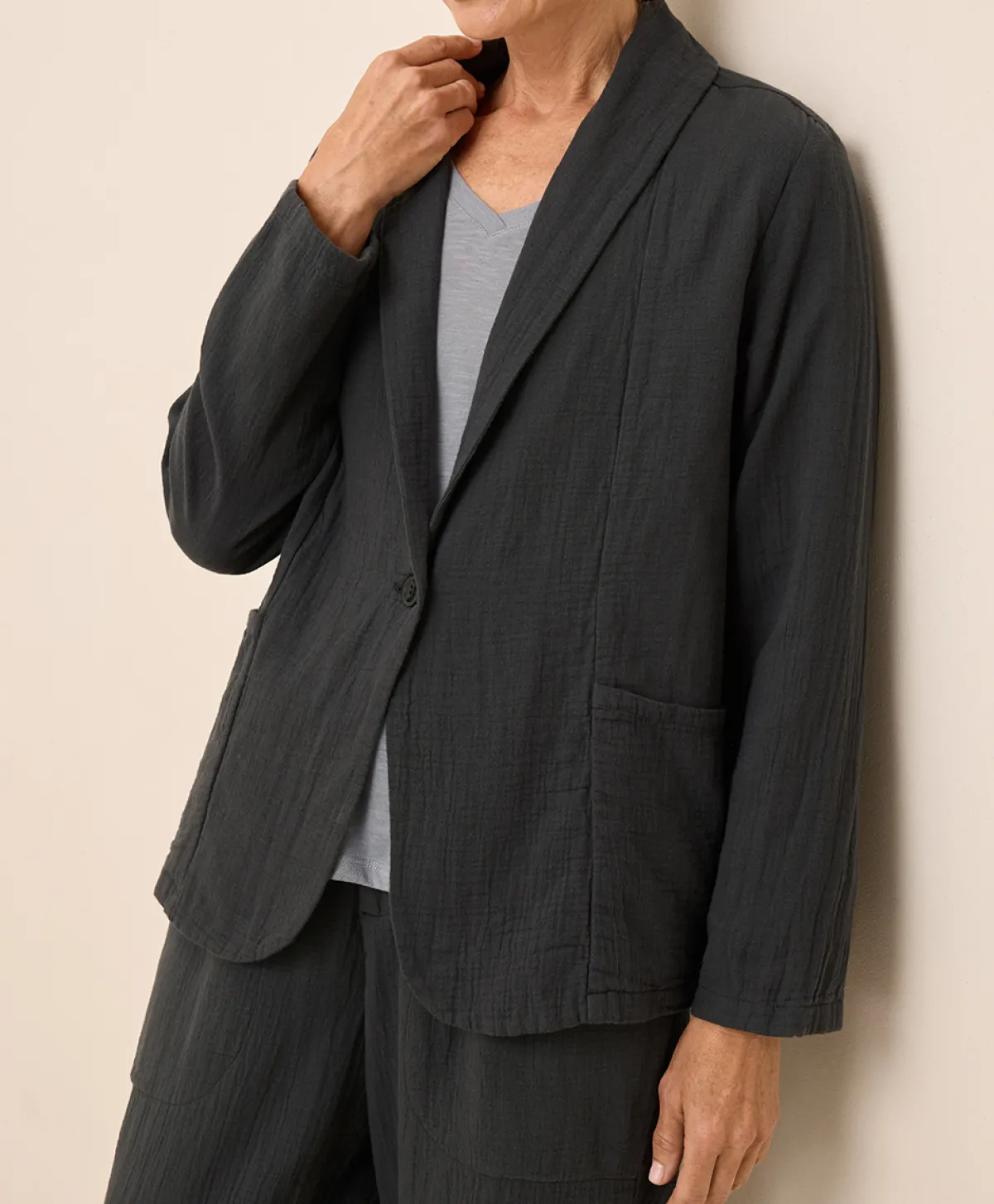 Women Pact Organic Coastal Double Gauze Lined Easy Jacket