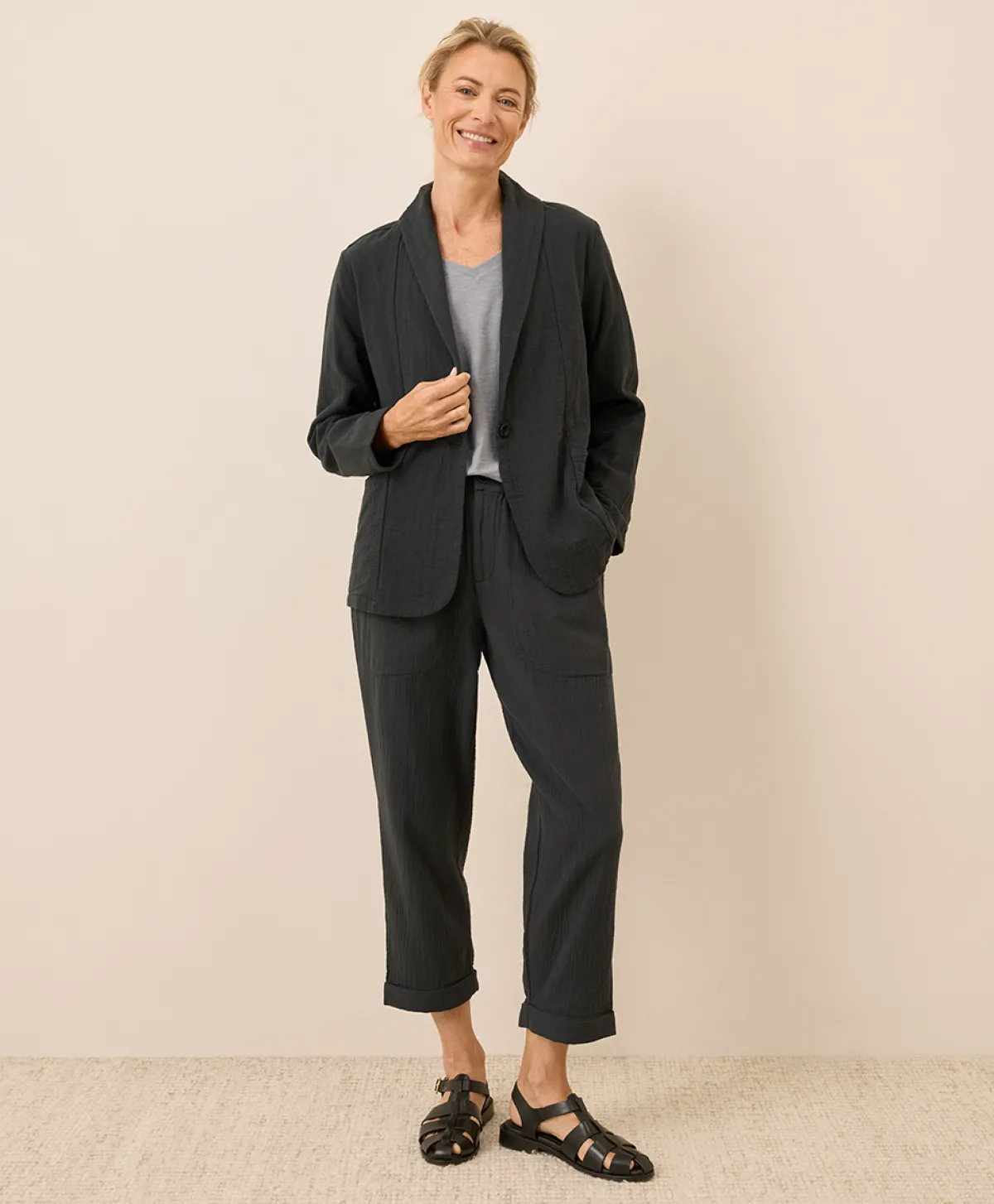 Women Pact Organic Coastal Double Gauze Lined Easy Jacket