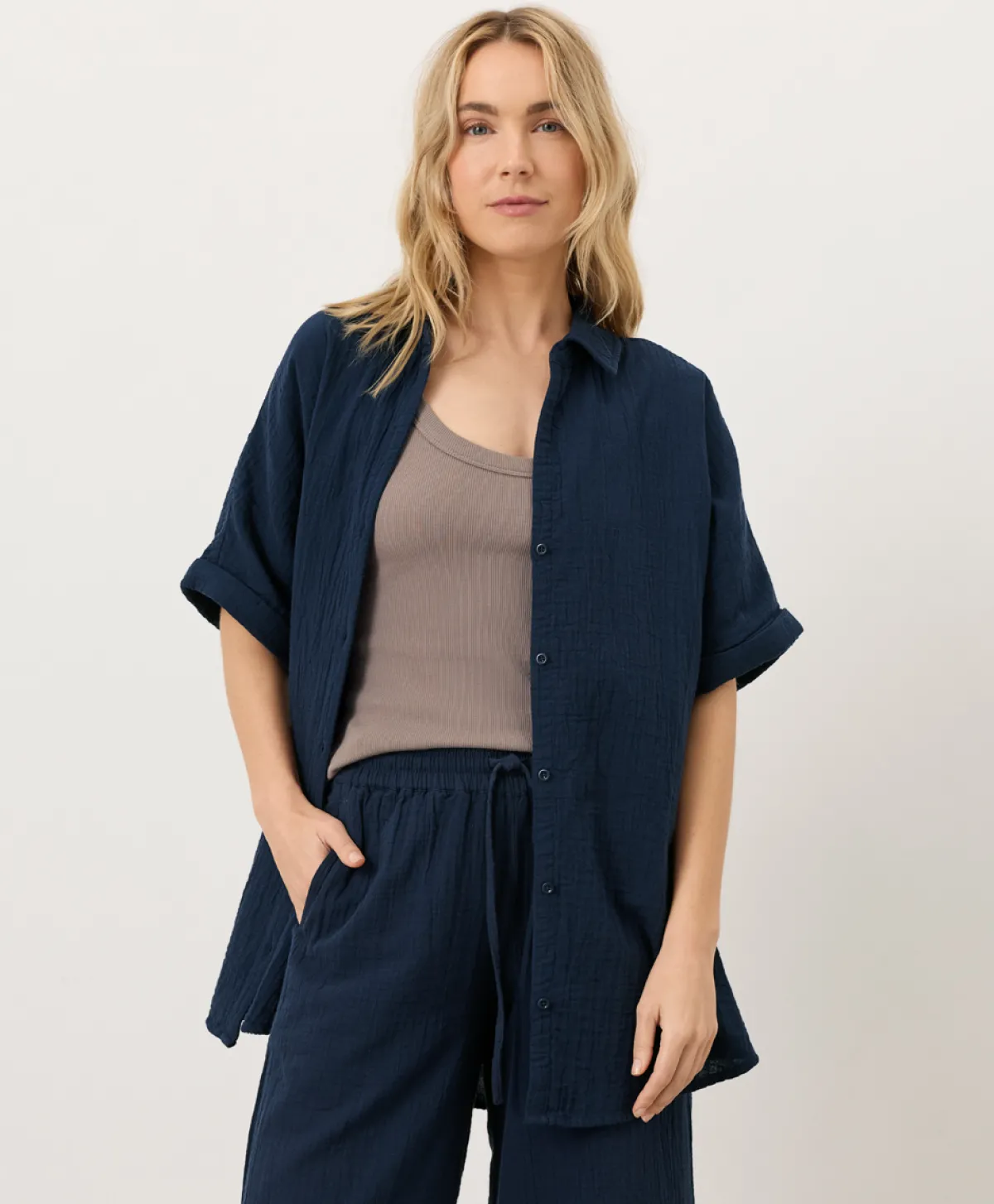 Women Pact Organic Coastal Double Gauze Oversized Shirt