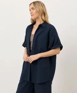 Women Pact Organic Coastal Double Gauze Oversized Shirt