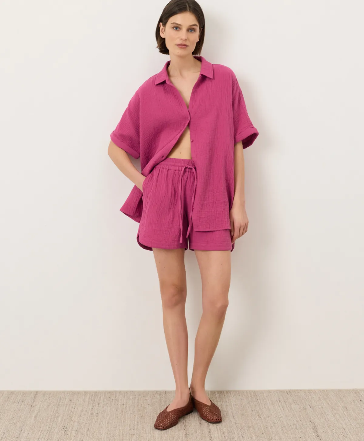 Women Pact Organic Coastal Double Gauze Oversized Shirt
