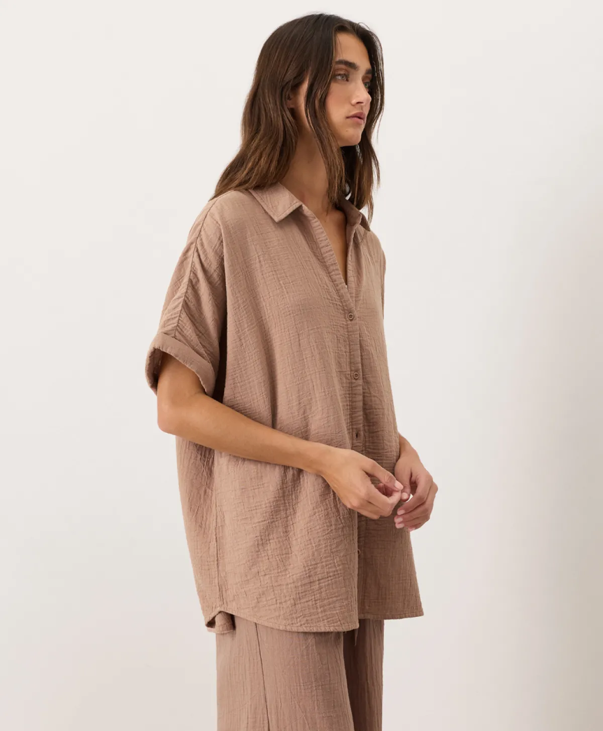 Women Pact Organic Coastal Double Gauze Oversized Shirt