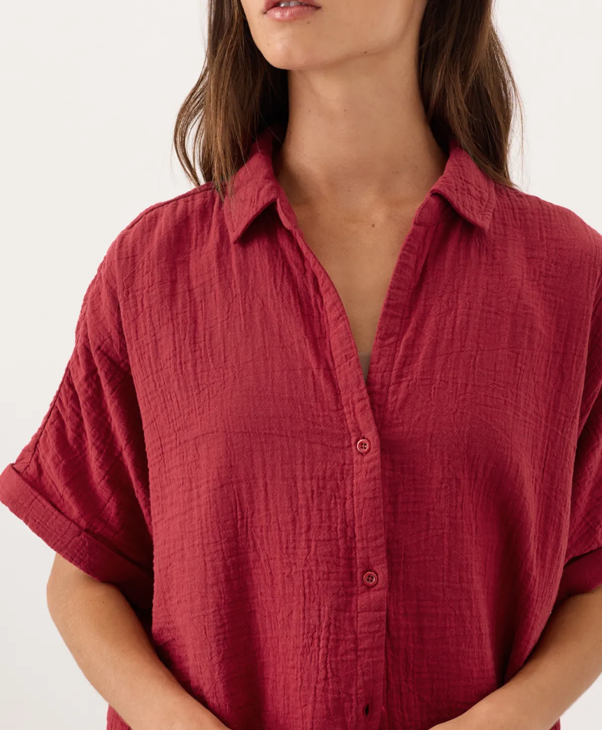 Women Pact Organic Coastal Double Gauze Oversized Shirt