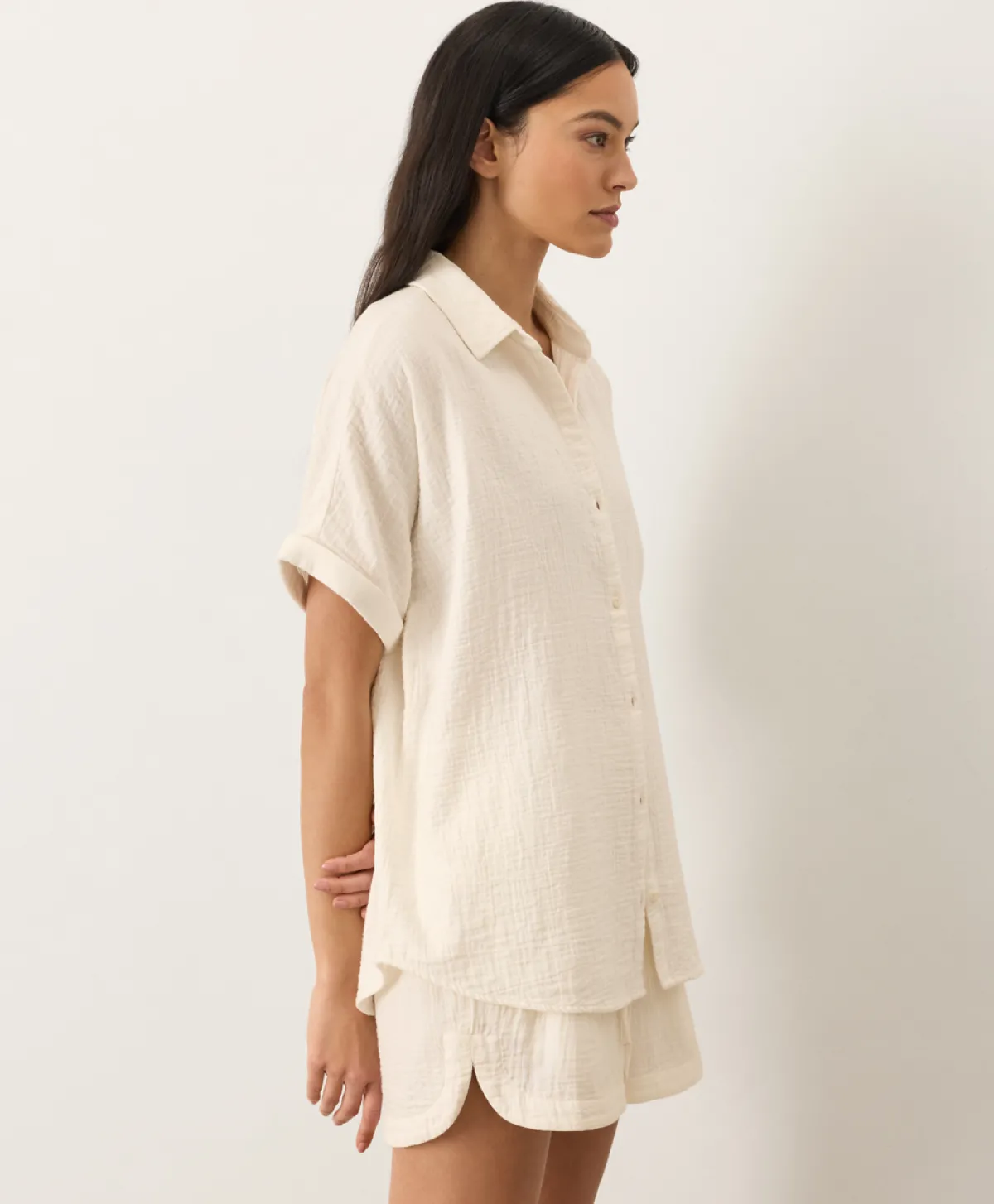 Women Pact Organic Coastal Double Gauze Oversized Shirt