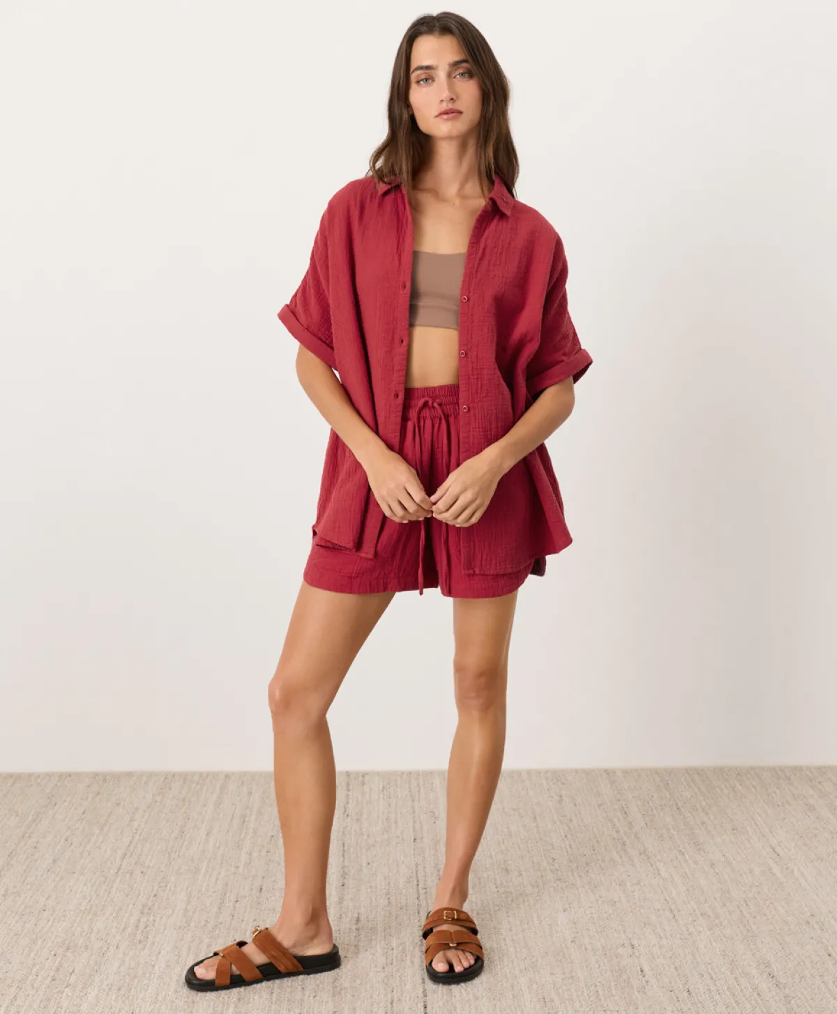 Women Pact Organic Coastal Double Gauze Oversized Shirt