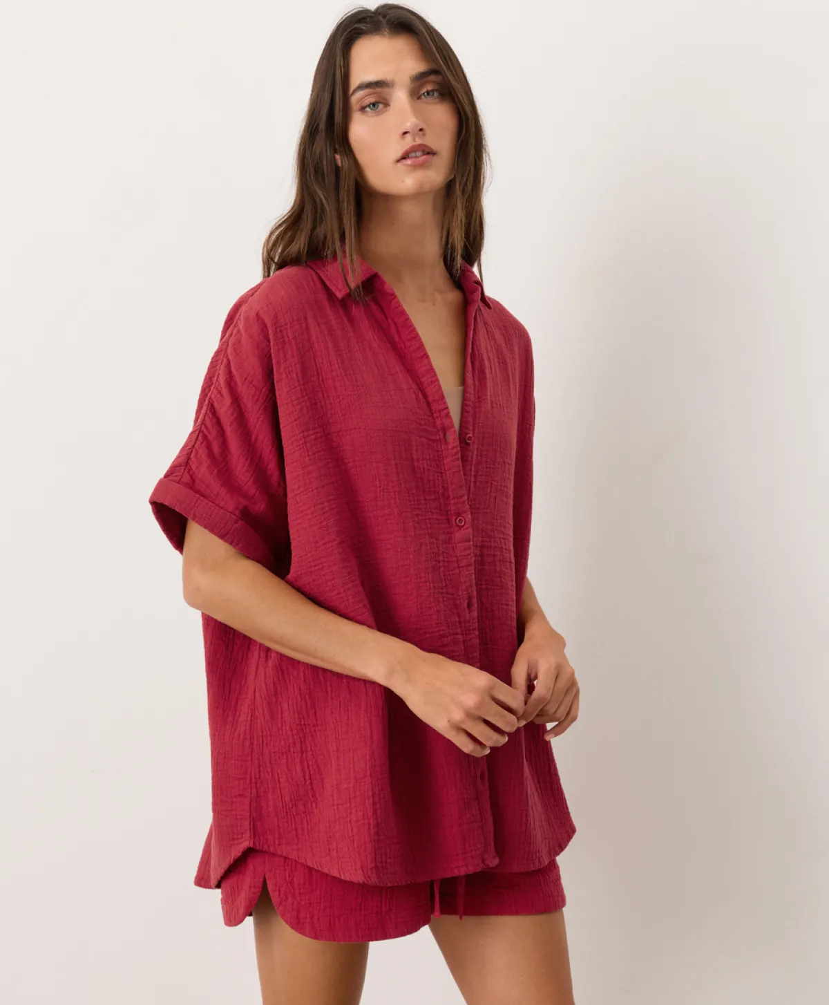 Women Pact Organic Coastal Double Gauze Oversized Shirt