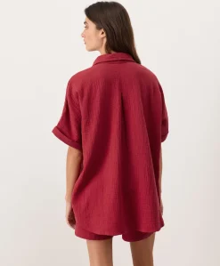 Women Pact Organic Coastal Double Gauze Oversized Shirt