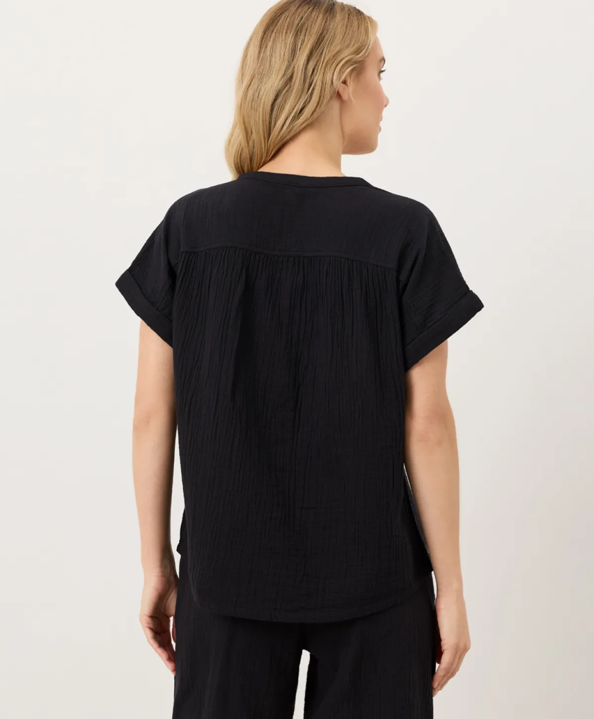 Women Pact Organic Coastal Double Gauze Short Sleeve Popover