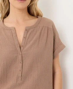 Women Pact Organic Coastal Double Gauze Short Sleeve Popover
