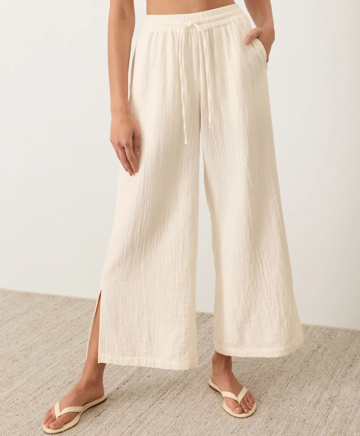 Women Pact Organic Coastal Double Gauze Split Hem Pant
