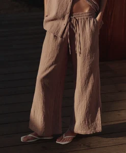 Women Pact Organic Coastal Double Gauze Split Hem Pant