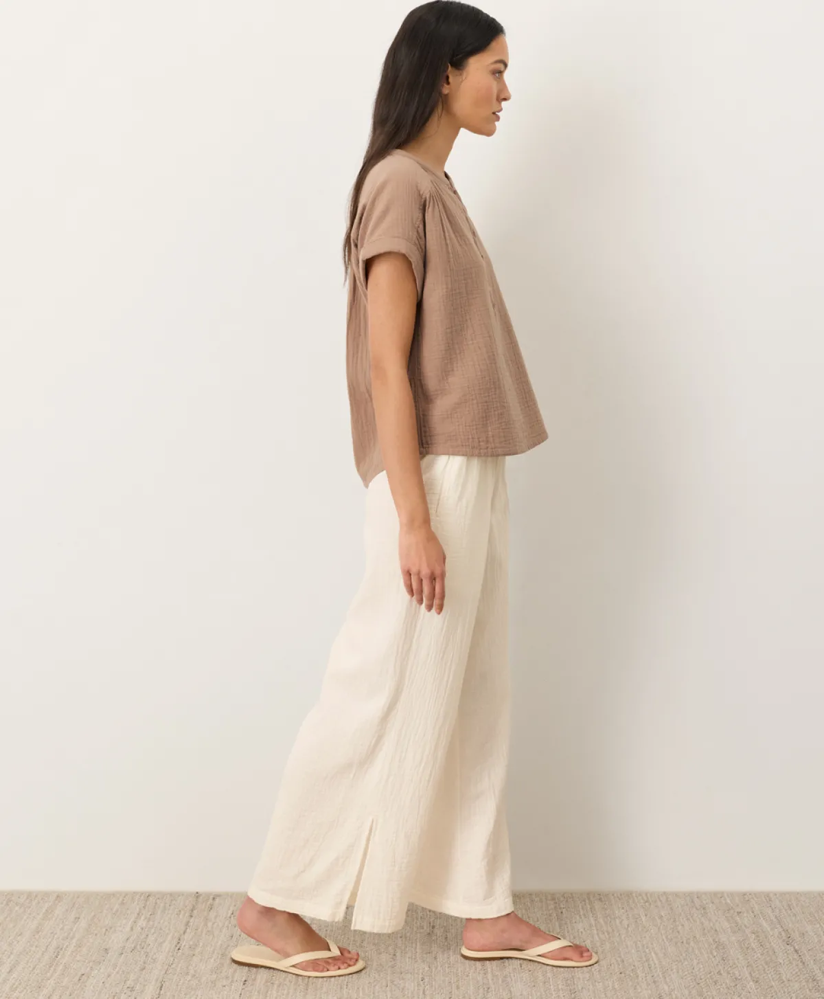 Women Pact Organic Coastal Double Gauze Split Hem Pant