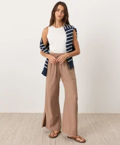Women Pact Organic Coastal Double Gauze Split Hem Pant