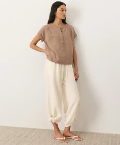 Women Pact Organic Coastal Double Gauze Split Hem Pant