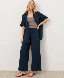 Women Pact Organic Coastal Double Gauze Split Hem Pant