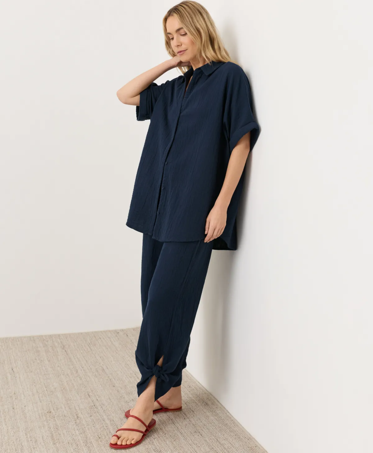 Women Pact Organic Coastal Double Gauze Split Hem Pant