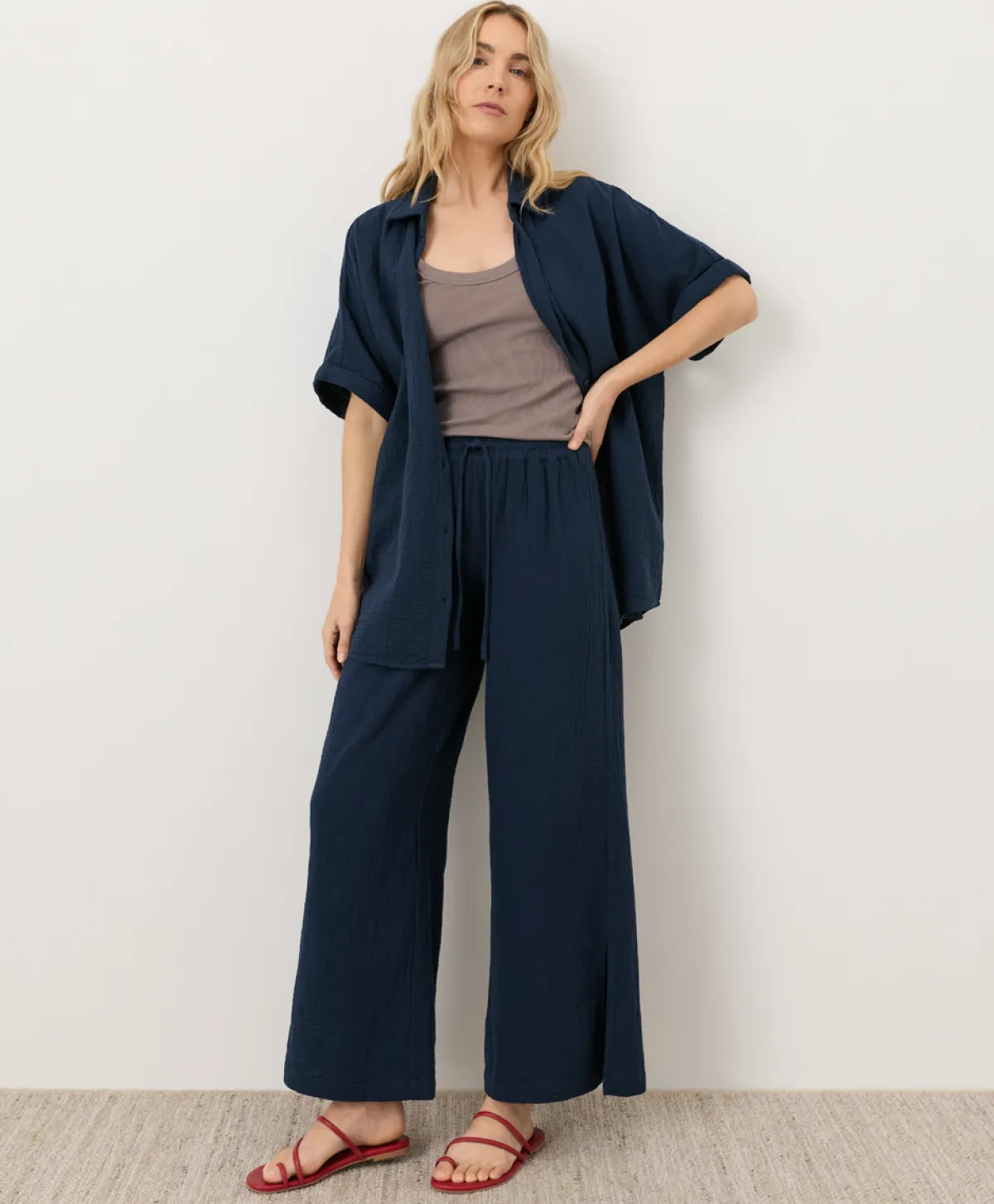 Women Pact Organic Coastal Double Gauze Split Hem Pant
