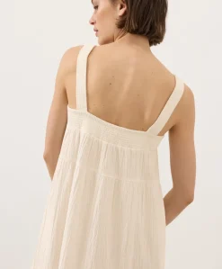 Women Pact Organic Coastal Double Gauze Strappy Tiered Maxi Dress