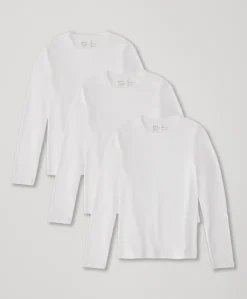 Pact Organic Cool Stretch Long Sleeve Crew Undershirt 3-Pack