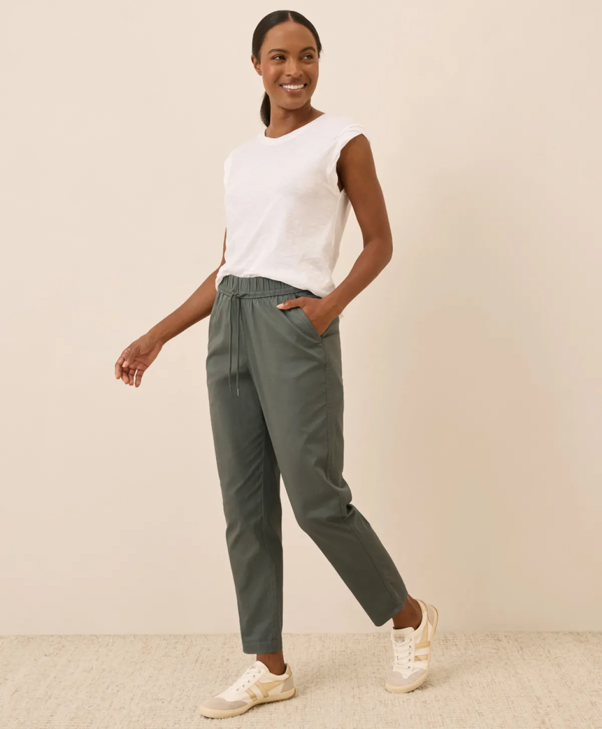 Women Pact Organic Daily Twill Ultra-High Rise Tapered Pant