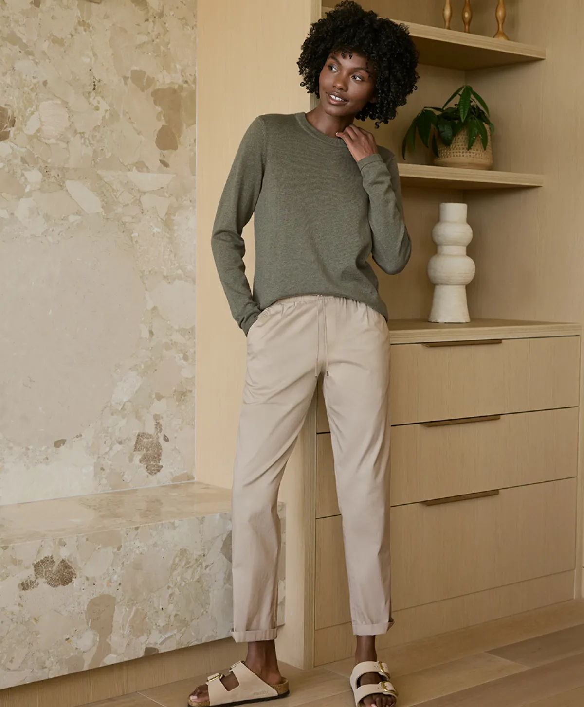 Women Pact Organic Daily Twill Ultra-High Rise Tapered Pant