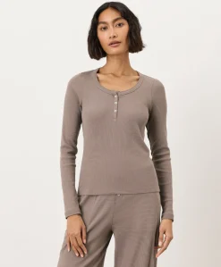 Women Pact Organic Dream Rib Slim Henley