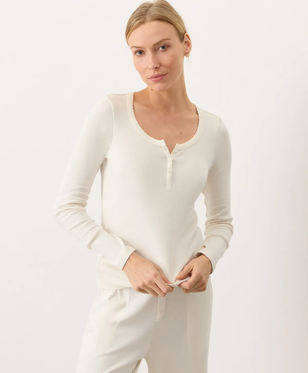 Women Pact Organic Dream Rib Slim Henley