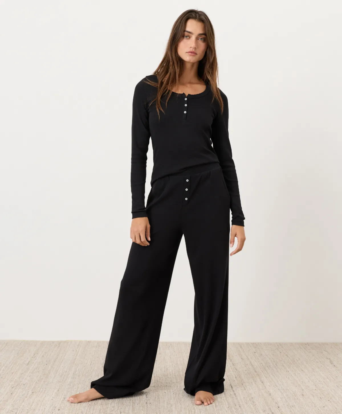 Women Pact Organic Dream Rib Slim Henley