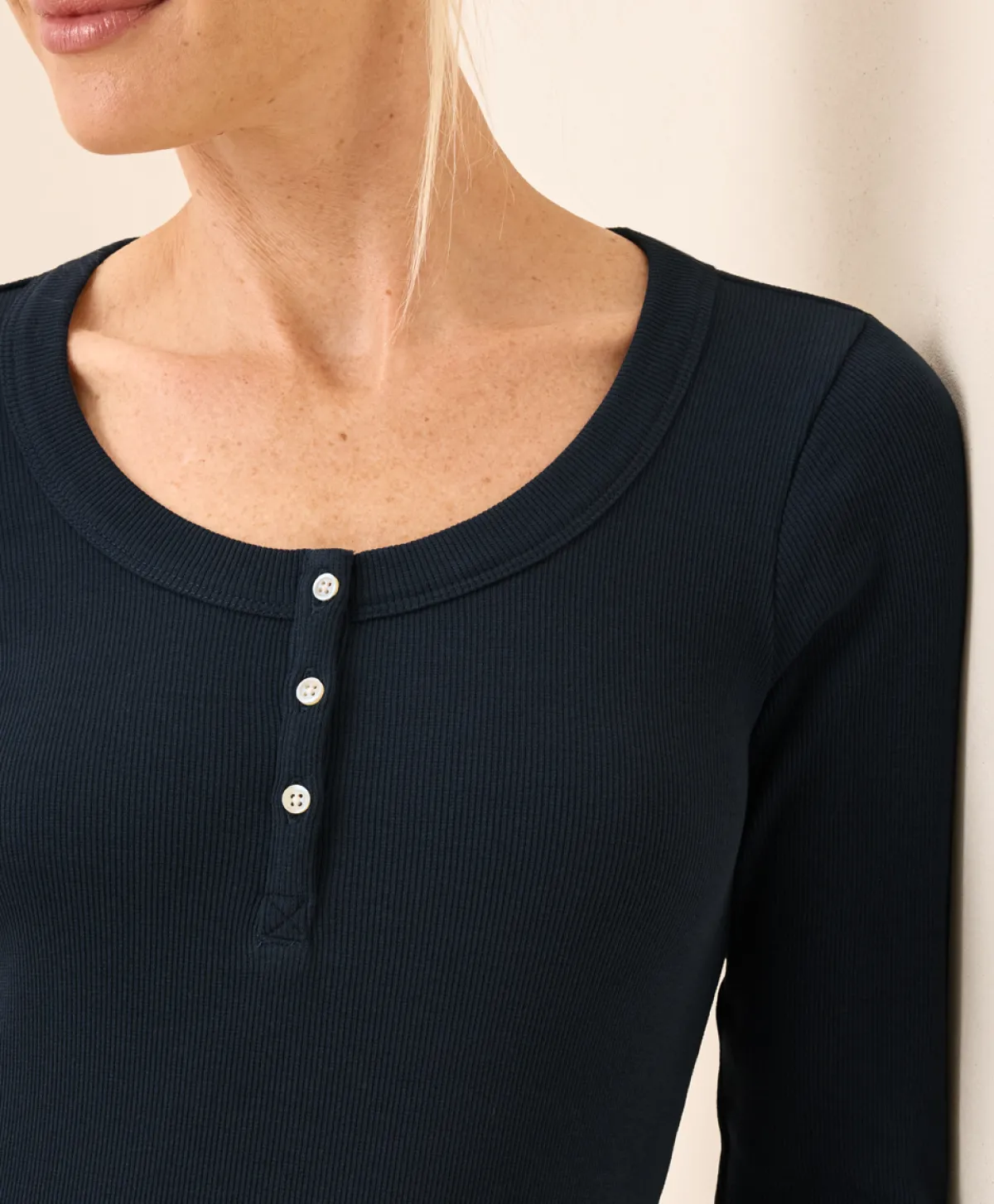 Women Pact Organic Easy Rib Slim Henley