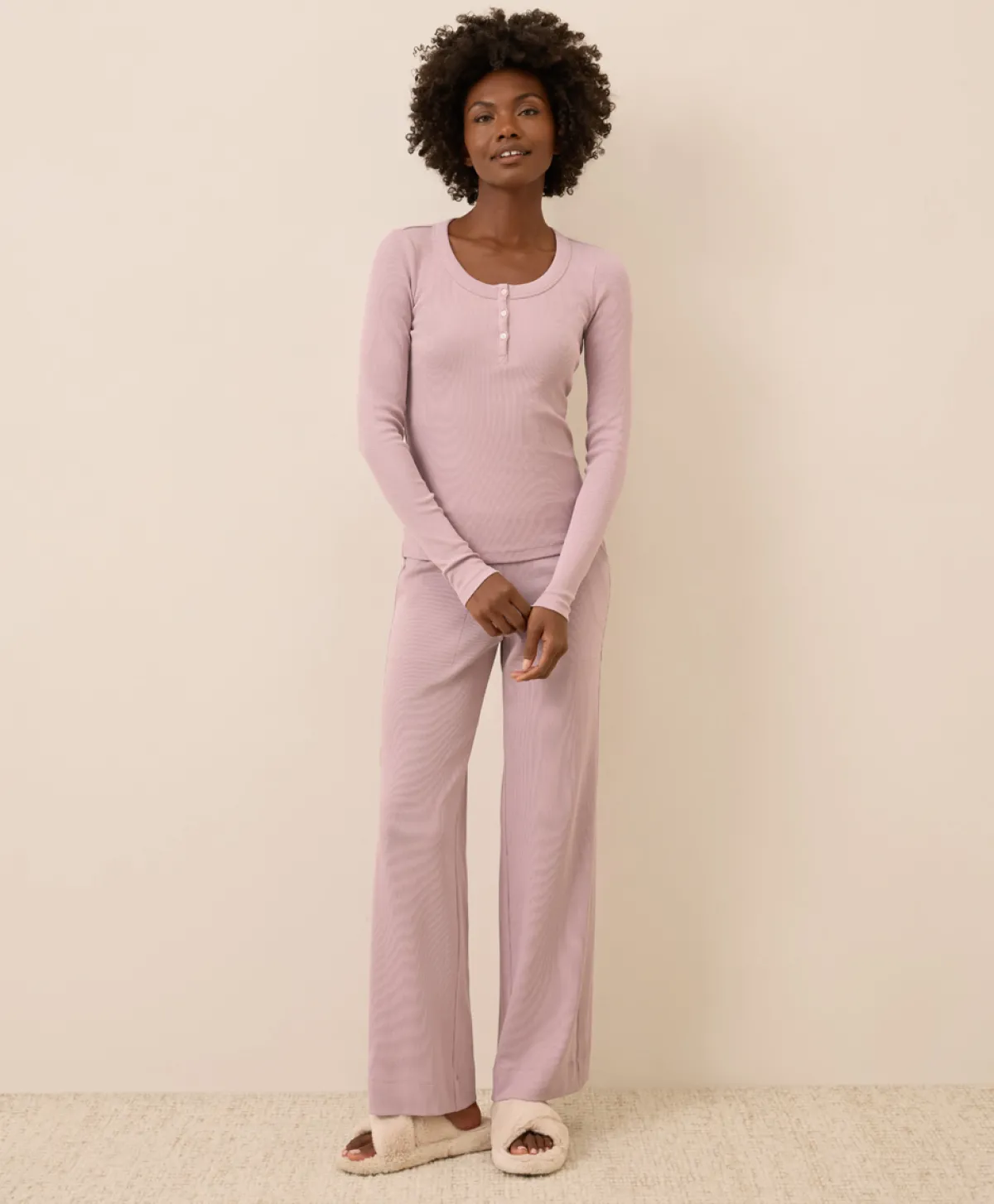 Women Pact Organic Easy Rib Slim Henley